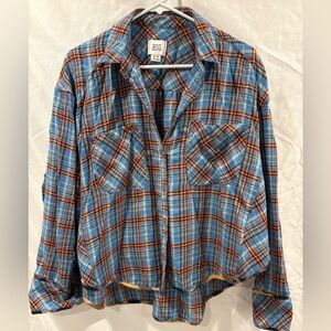 BDG Blue and Red Plaid Shirt